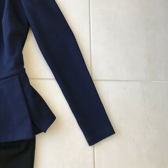 Torn by Ronny Kobo Dress Bodycon Peplum One Shoulder Color Block - Picture 9 of 12